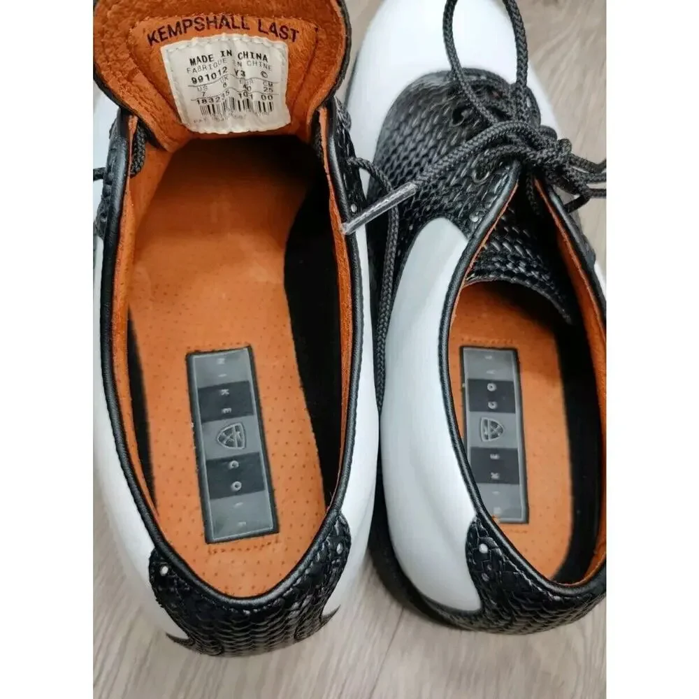 Nike Leather Golf Shoe Kempshall Last Mens 7 White Black‎ Gore-Tex 183235-101